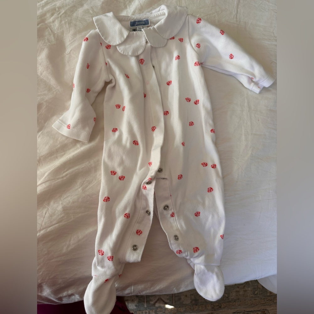 Jacadi White and Pink Kids Pajamas